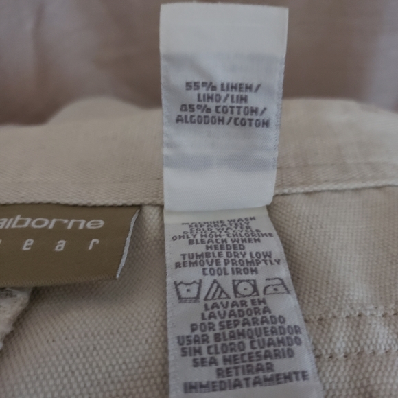 3/$20 NWOT Liz Claiborne linen khaki shorts 12 - Picture 4 of 5